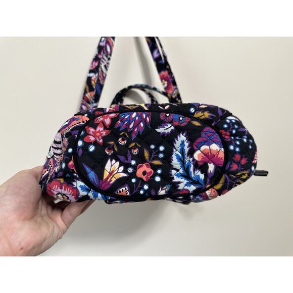 Vera Bradley Iconic Glenna Satchel Purse Retire FOXWOOD Pattern Black - Picture 5 of 8